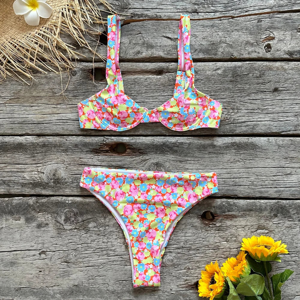 Floral Funky Two-Piece Swimsuit