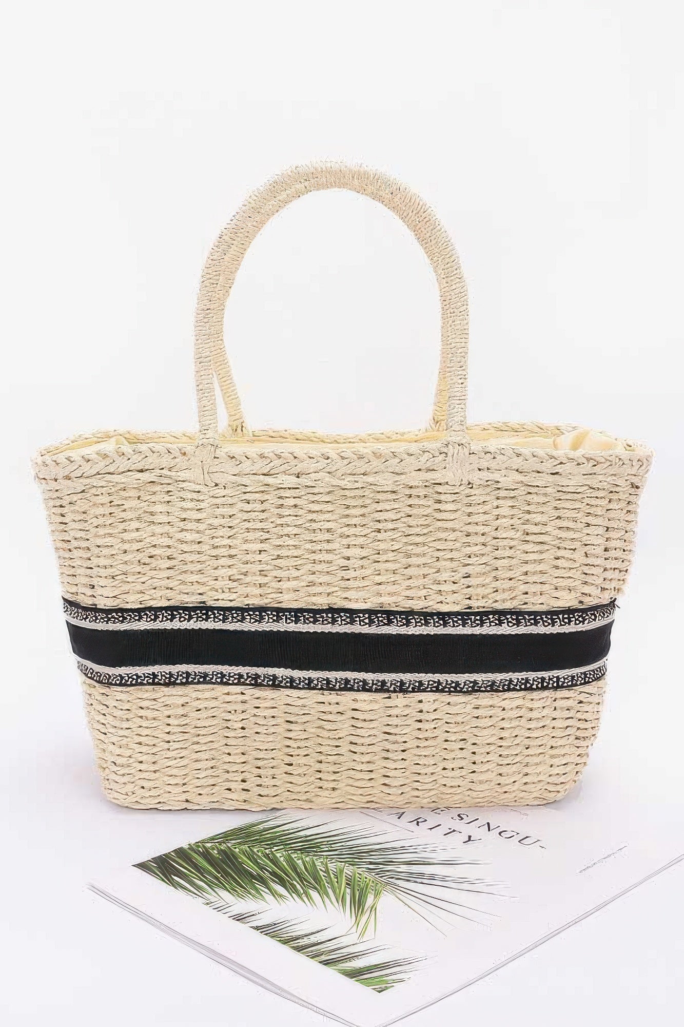 Faux Straw Tote Bag