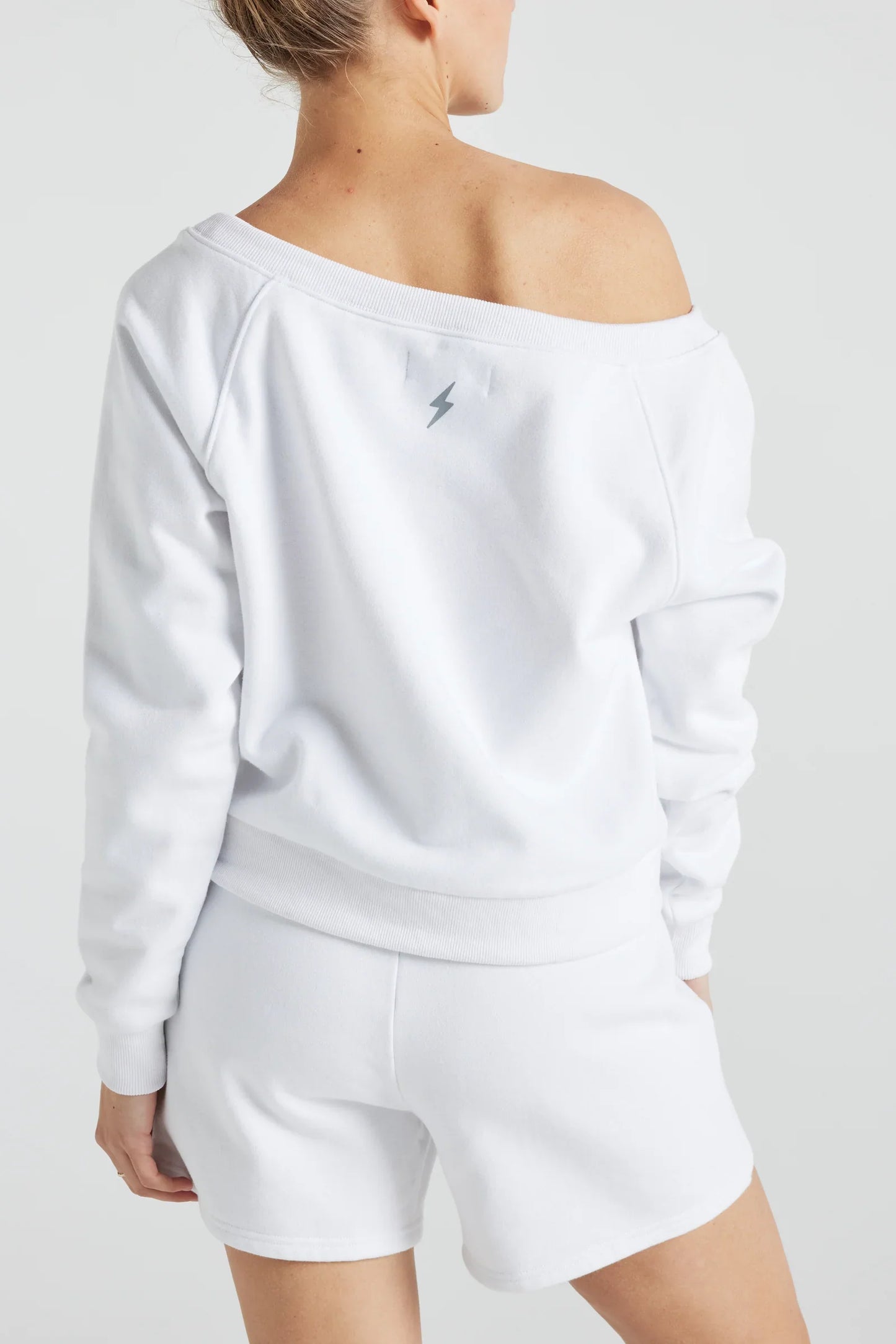 Off Shoulder Sweatshirt in White