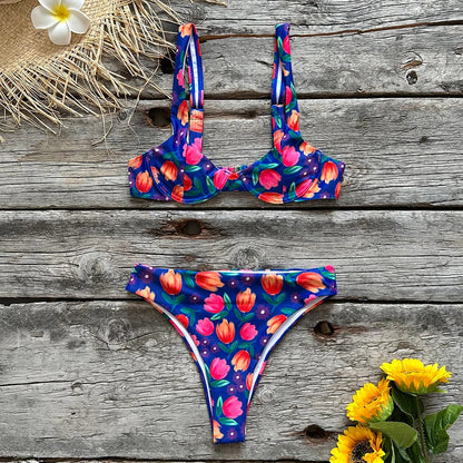 Floral Funky Two-Piece Swimsuit
