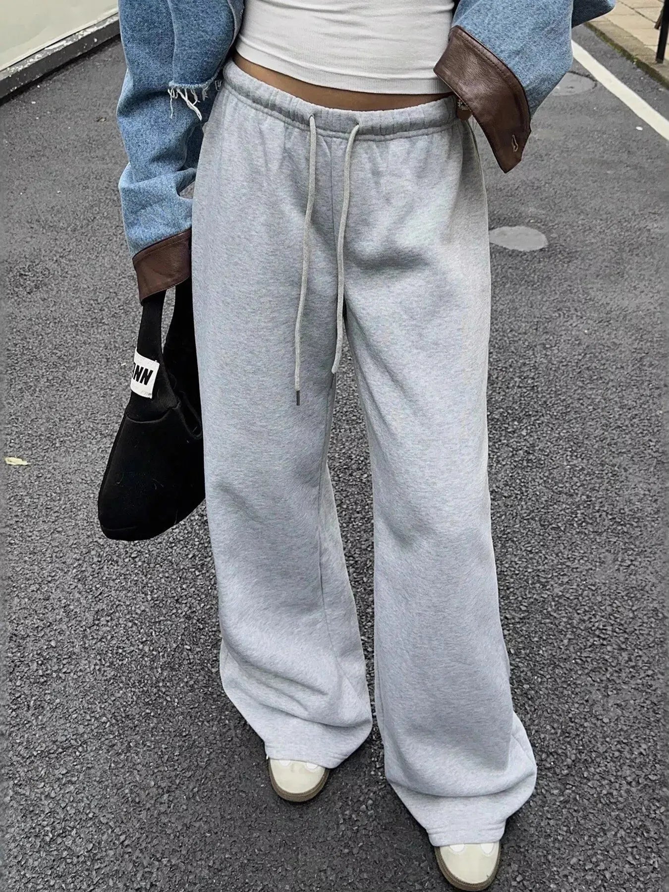 Wide Leg Sweatpants with Drawstring