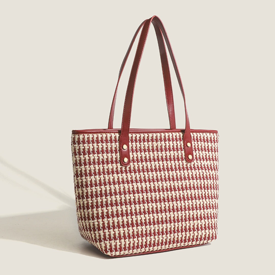 Tote bag women's large capacity tote purse, simple shoulder hobo bag red