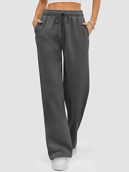 Women's Sweatpants Baggy Wide Fleece Lined Straight Leg Pants