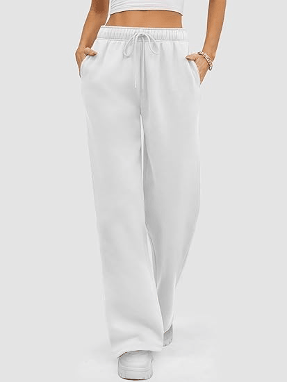 Women's Sweatpants Baggy Wide Fleece Lined Straight Leg Pants