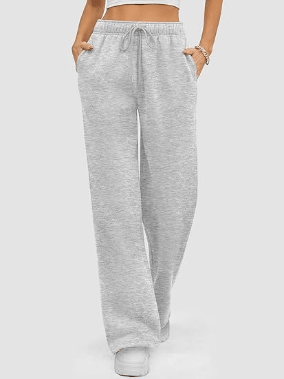 Women's Sweatpants Baggy Wide Fleece Lined Straight Leg Pants