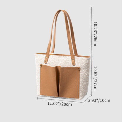 Large capacity handbag, tote bag, retro commuter shoulder bag for women