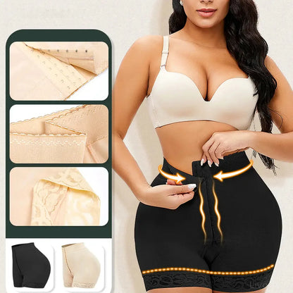 Lace Detail Hook-and-Eye Shaping Shorts