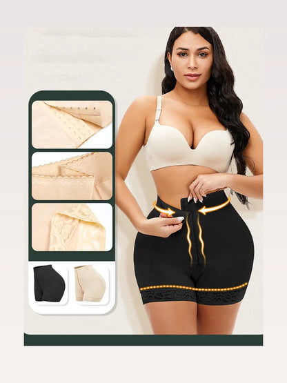 Lace Detail Hook-and-Eye Shaping Shorts
